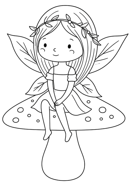 Coloriage A4 Fée 1