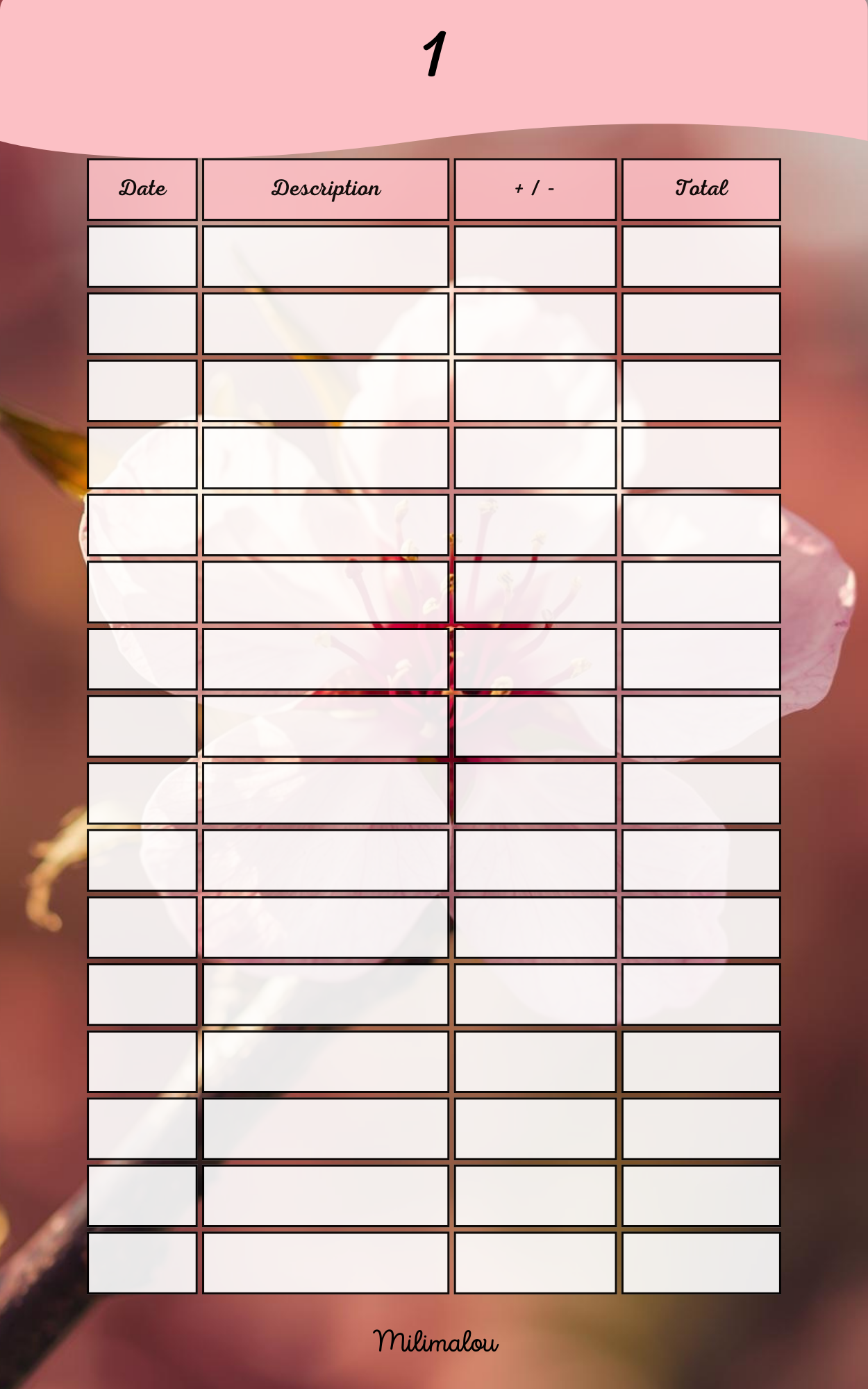 Page de Garde A5 Fleur de Pêcher