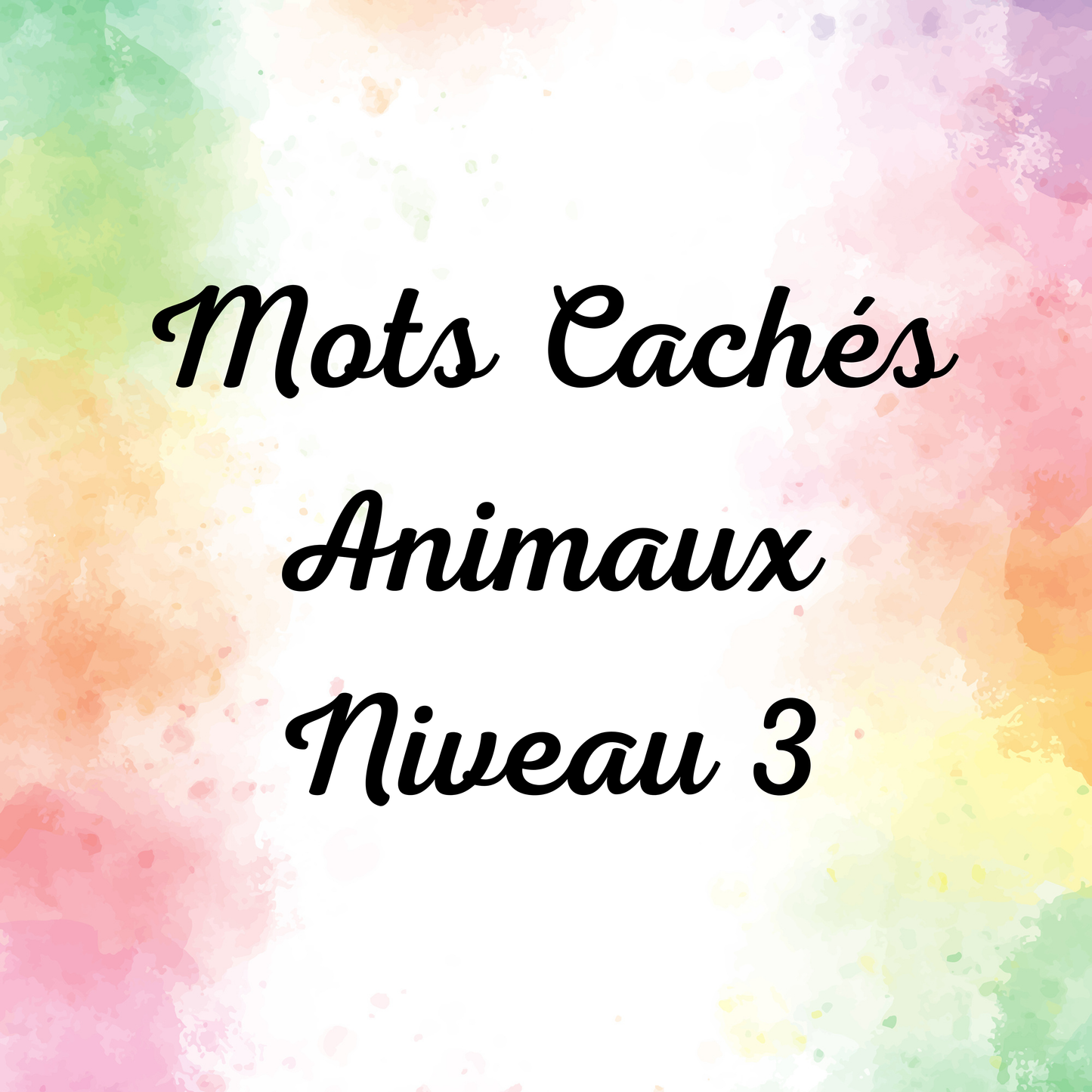 Mots Cachés Animaux Niveau 3