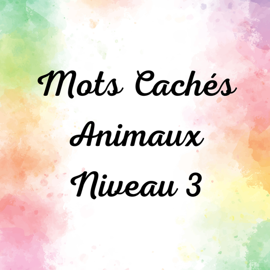 Mots Cachés Animaux Niveau 3