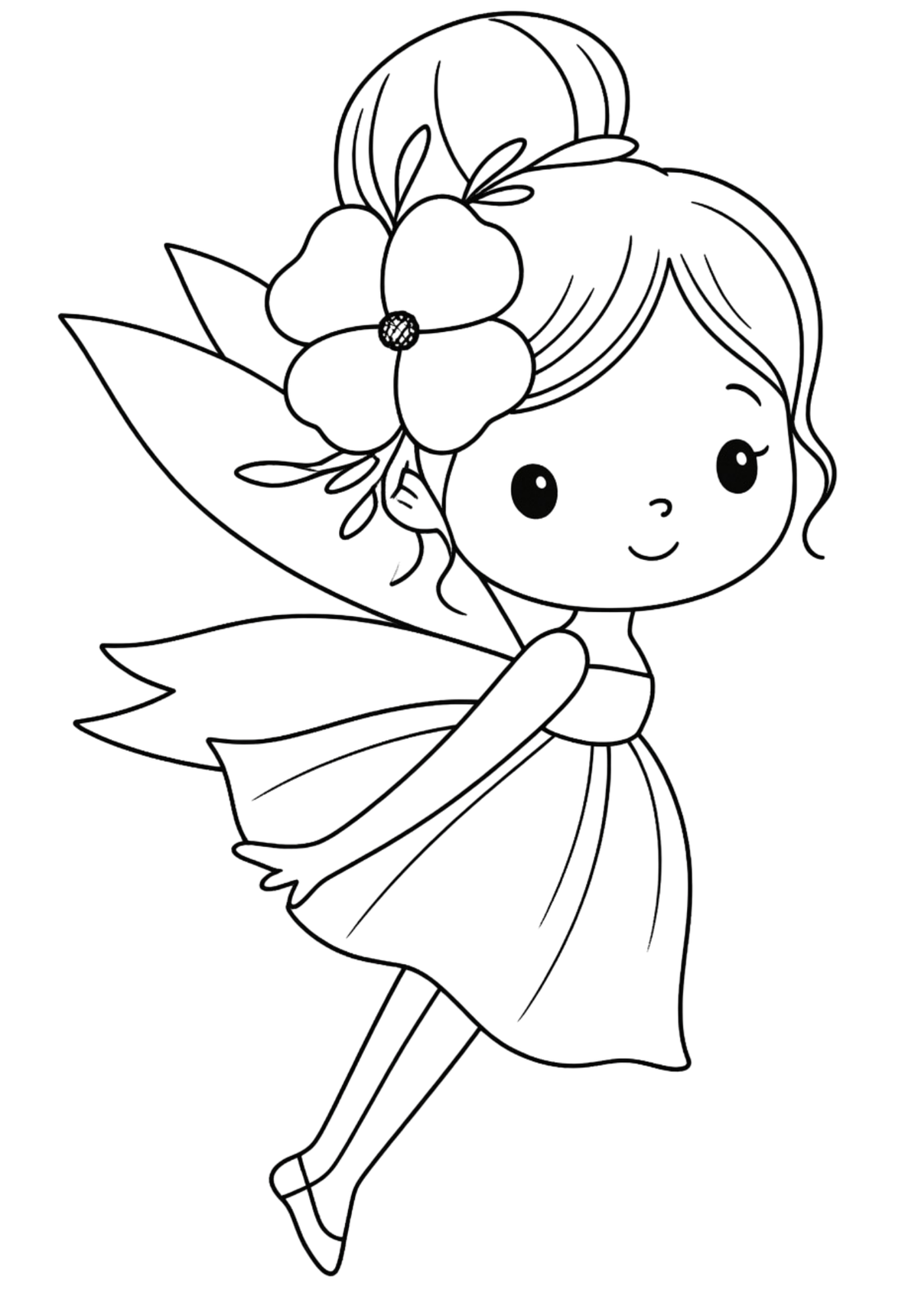 Coloriage A4 Fée 3