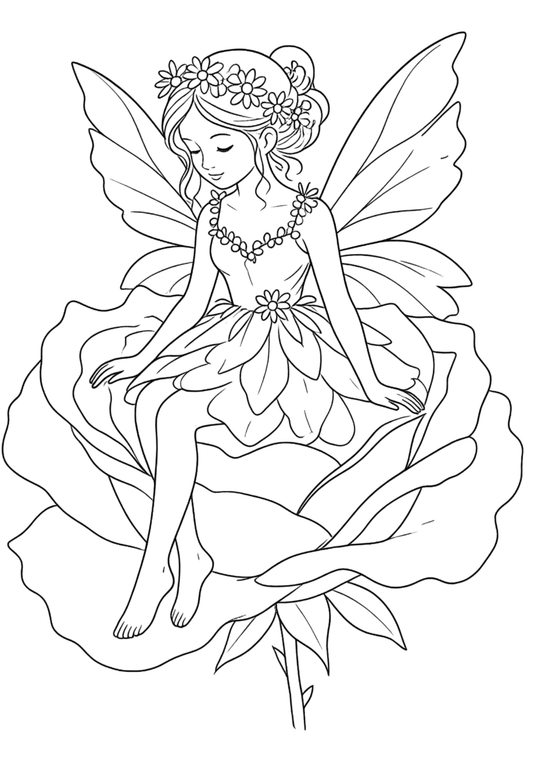 Coloriage A4 Fée 4