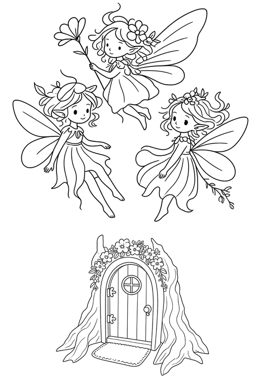 Coloriage A4 Fée 5