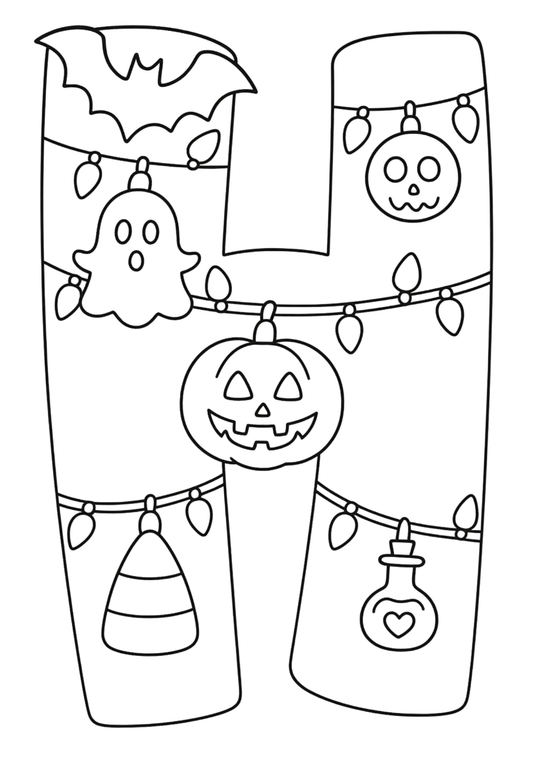 Coloriage A4 Halloween 6