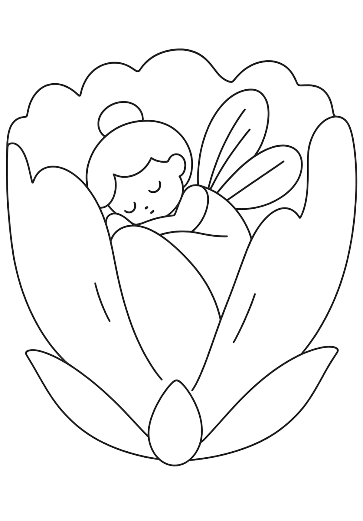 Coloriage A4 Fée 6