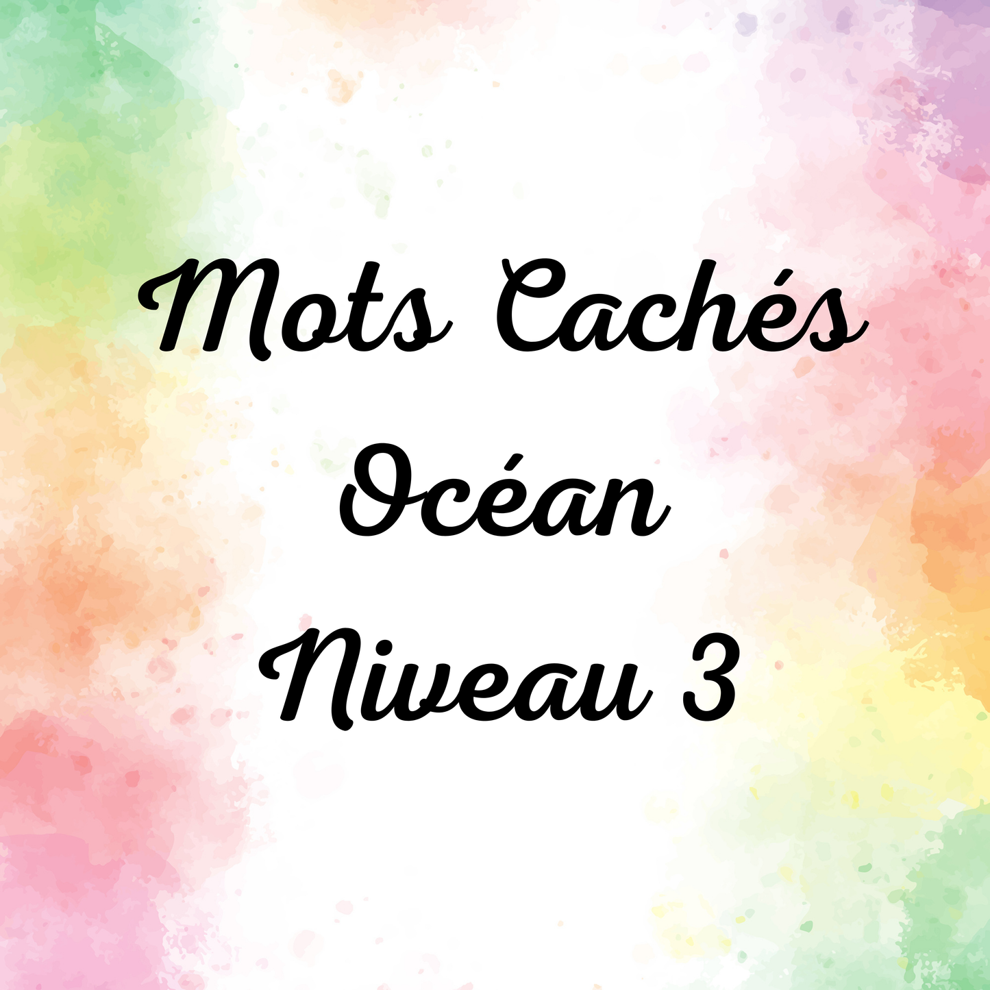 Mots Cachés Océan Niveau 3