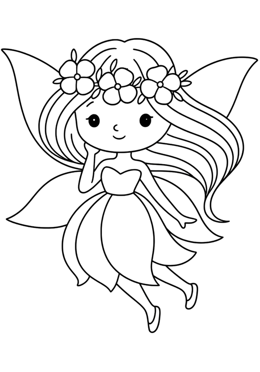 Coloriage A4 Fée 7