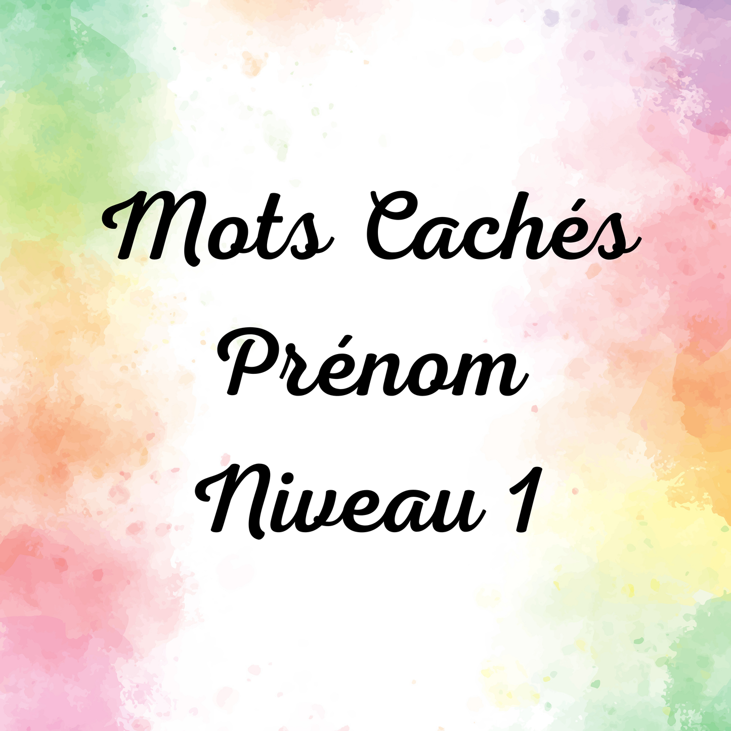 Mots Cachés Prénom Niveau 1