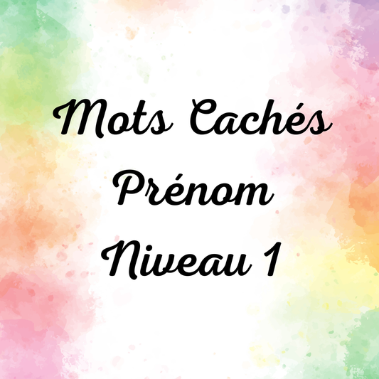 Mots Cachés Prénom Niveau 1