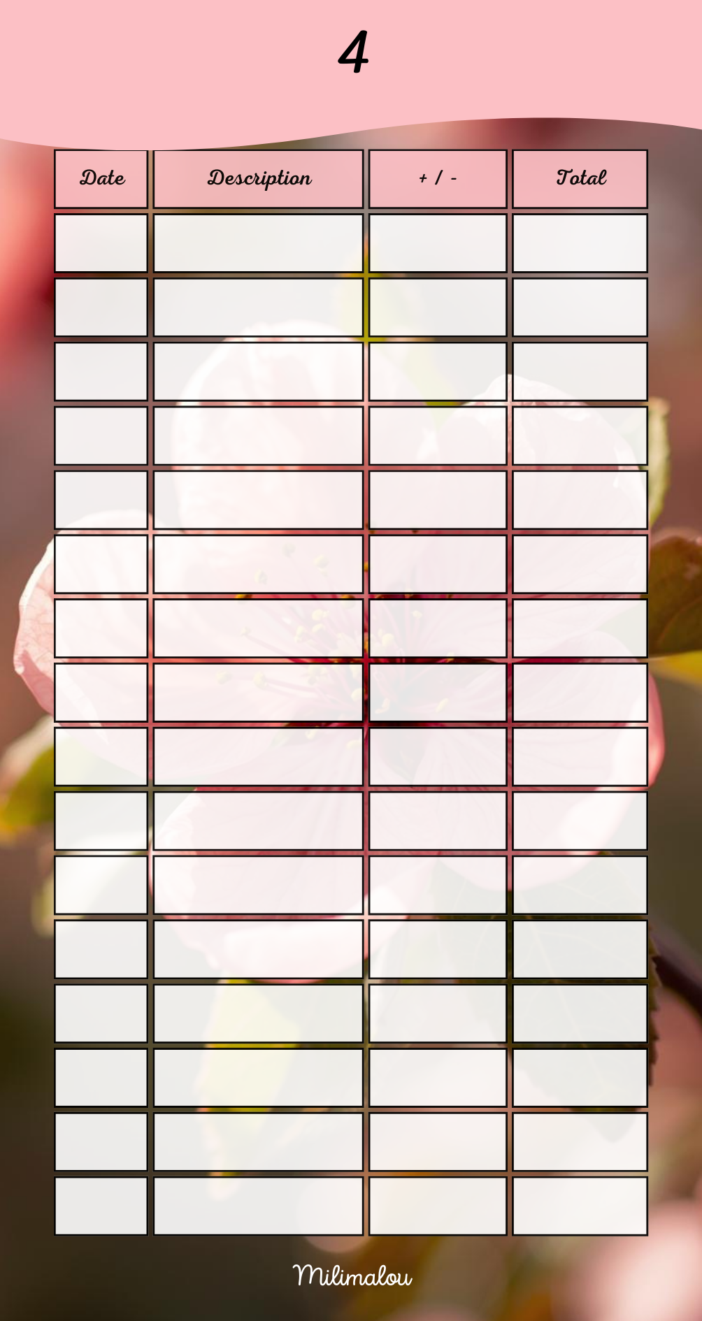 Page de Garde A6 Fleur de Pêcher