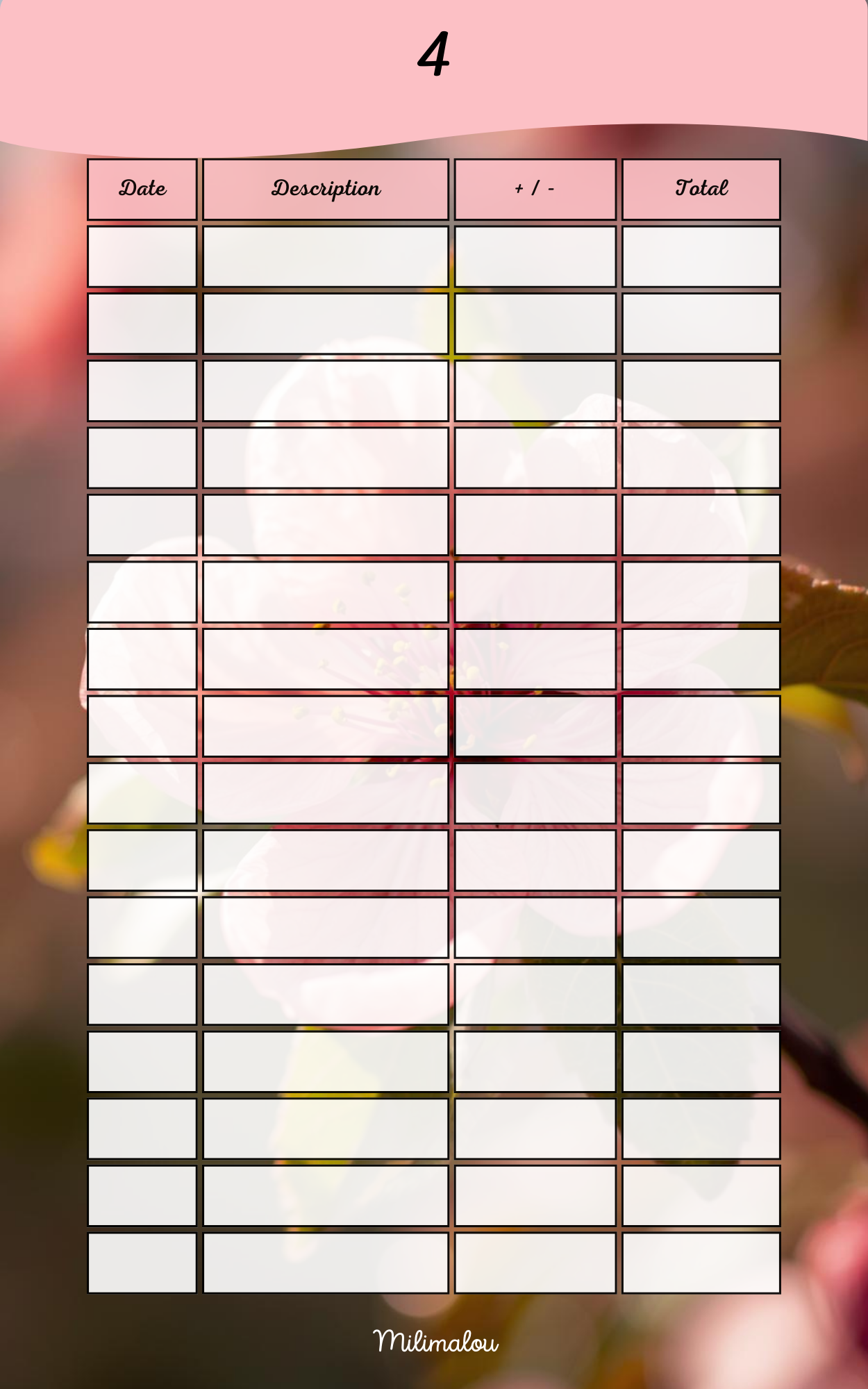 Page de Garde A5 Fleur de Pêcher