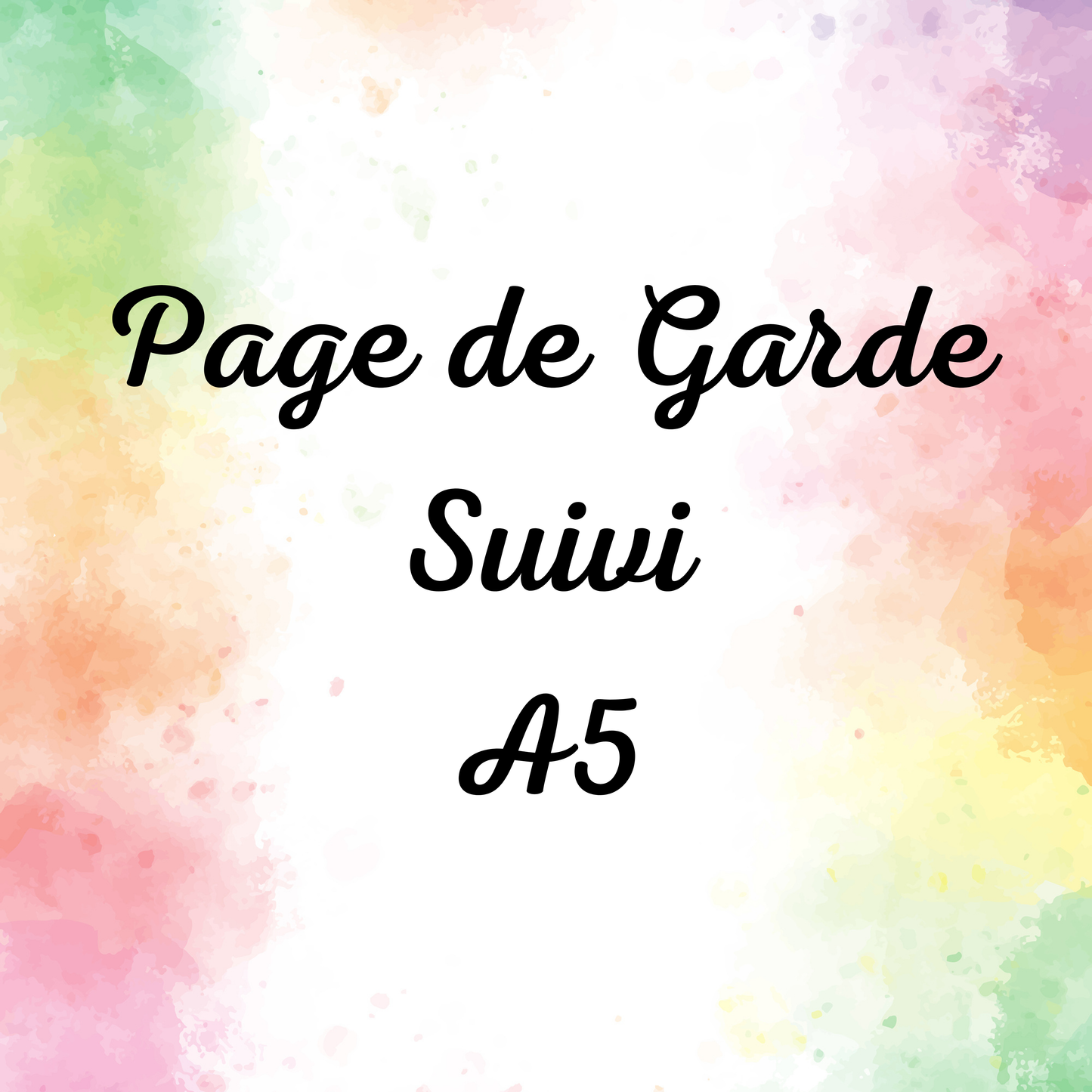 Page de Garde et Suivi A5