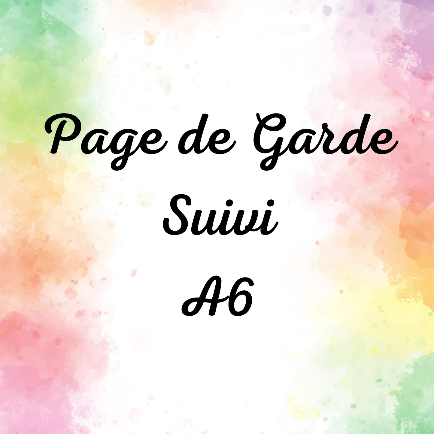 Page de Garde et Suivi A6
