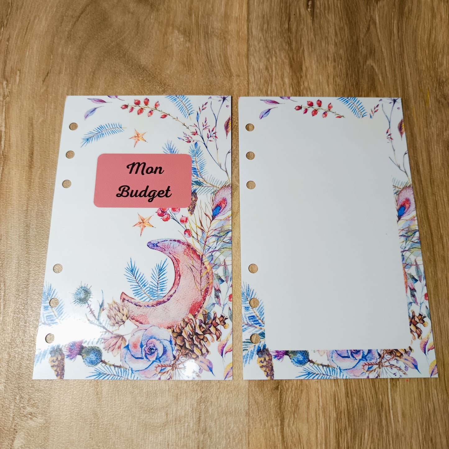 Fiches Budget A6 Lune Florale