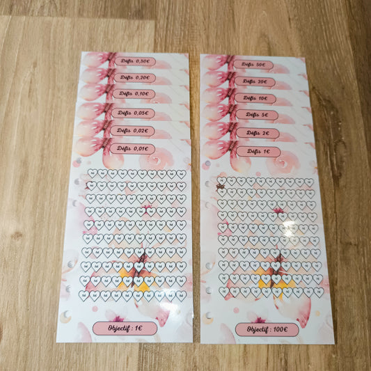 Fiches Défi € A6 Papillons