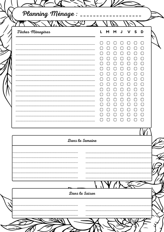 Ménage Feuilles Noir