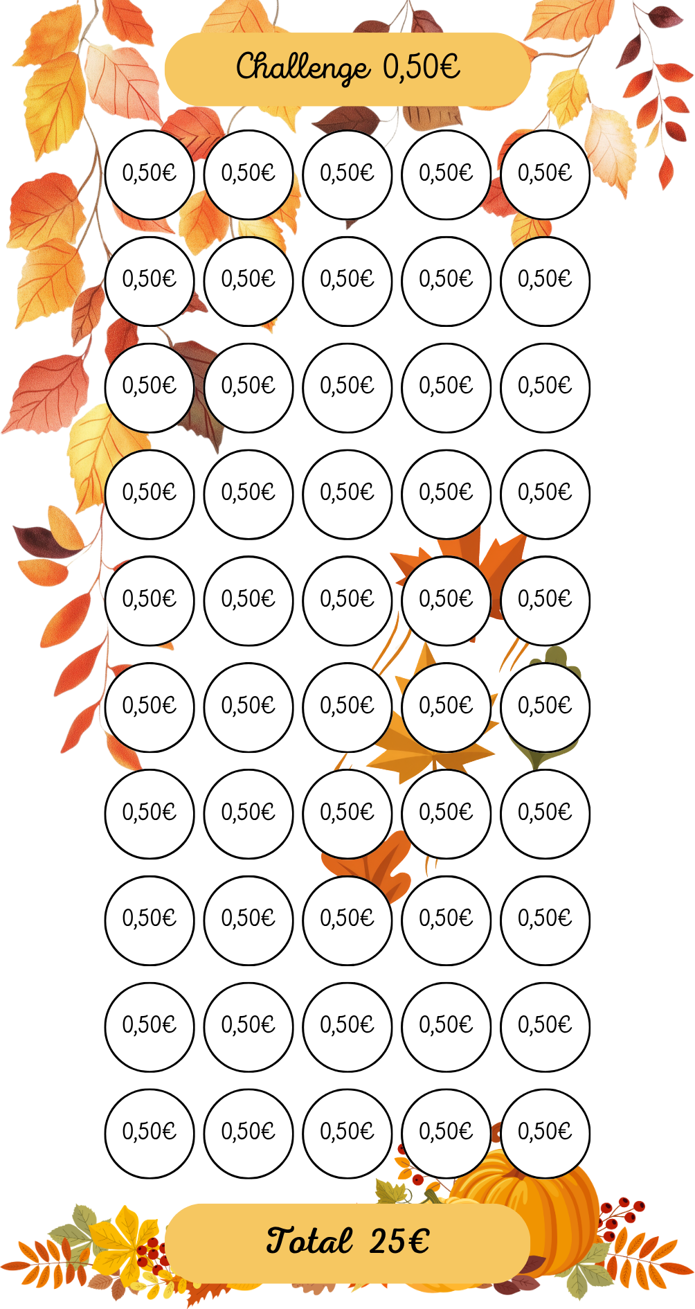 Tracker Challenge Automne 0.50€