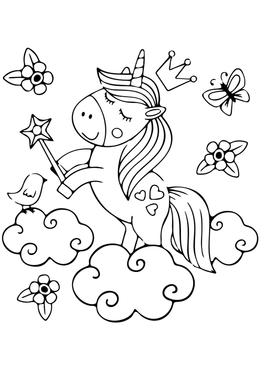 Coloriage A4 Licorne 1