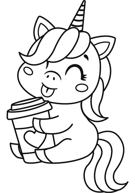 Coloriage A4 Licorne 10