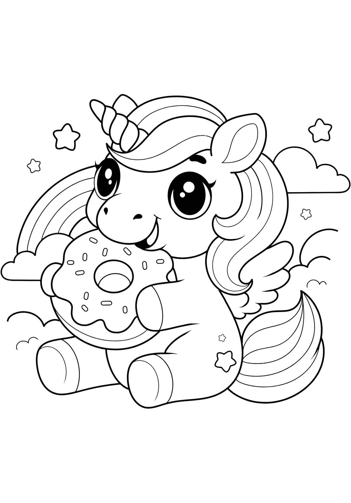 Coloriage A4 Licorne 2
