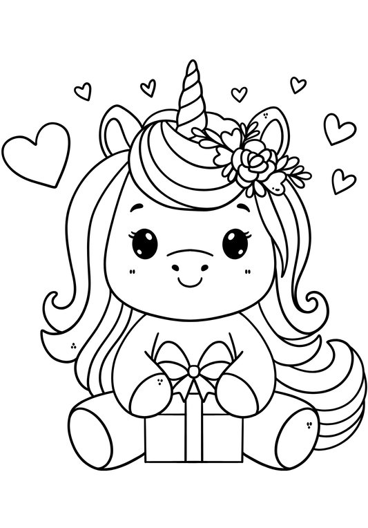 Coloriage A4 Licorne 3