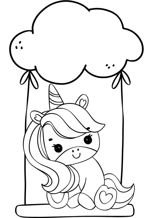 Coloriage A4 Licorne 5