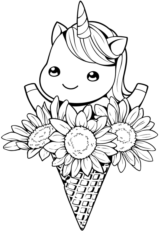 Coloriage A4 Licorne 7