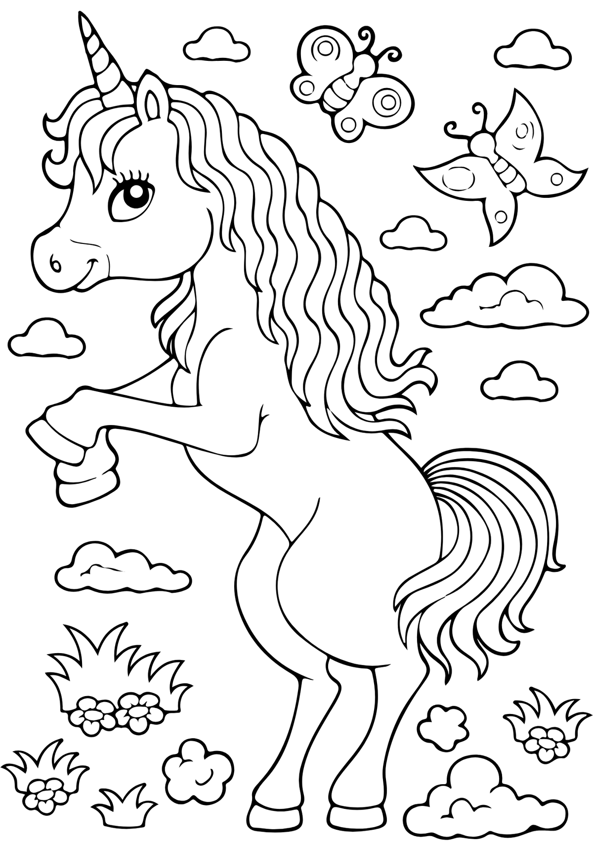 Coloriage A4 Licorne 8