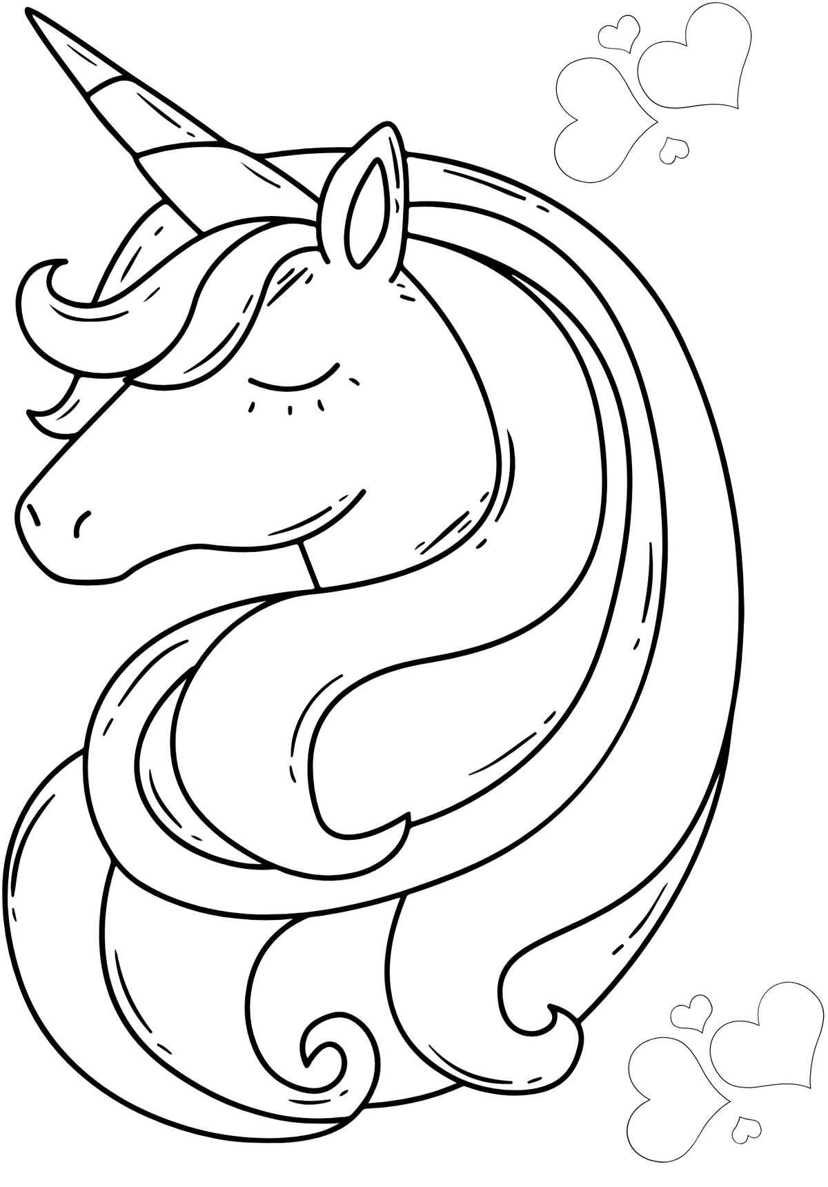 Coloriage A4 Licorne 9