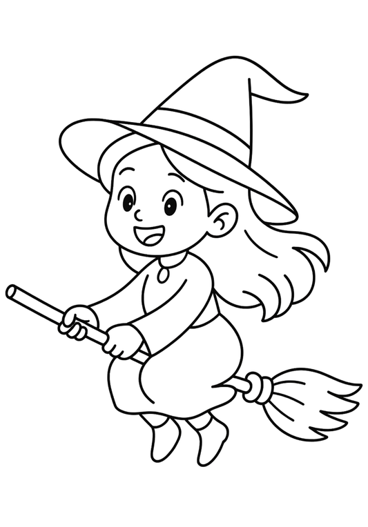 Coloriage A4 Sorcière 10