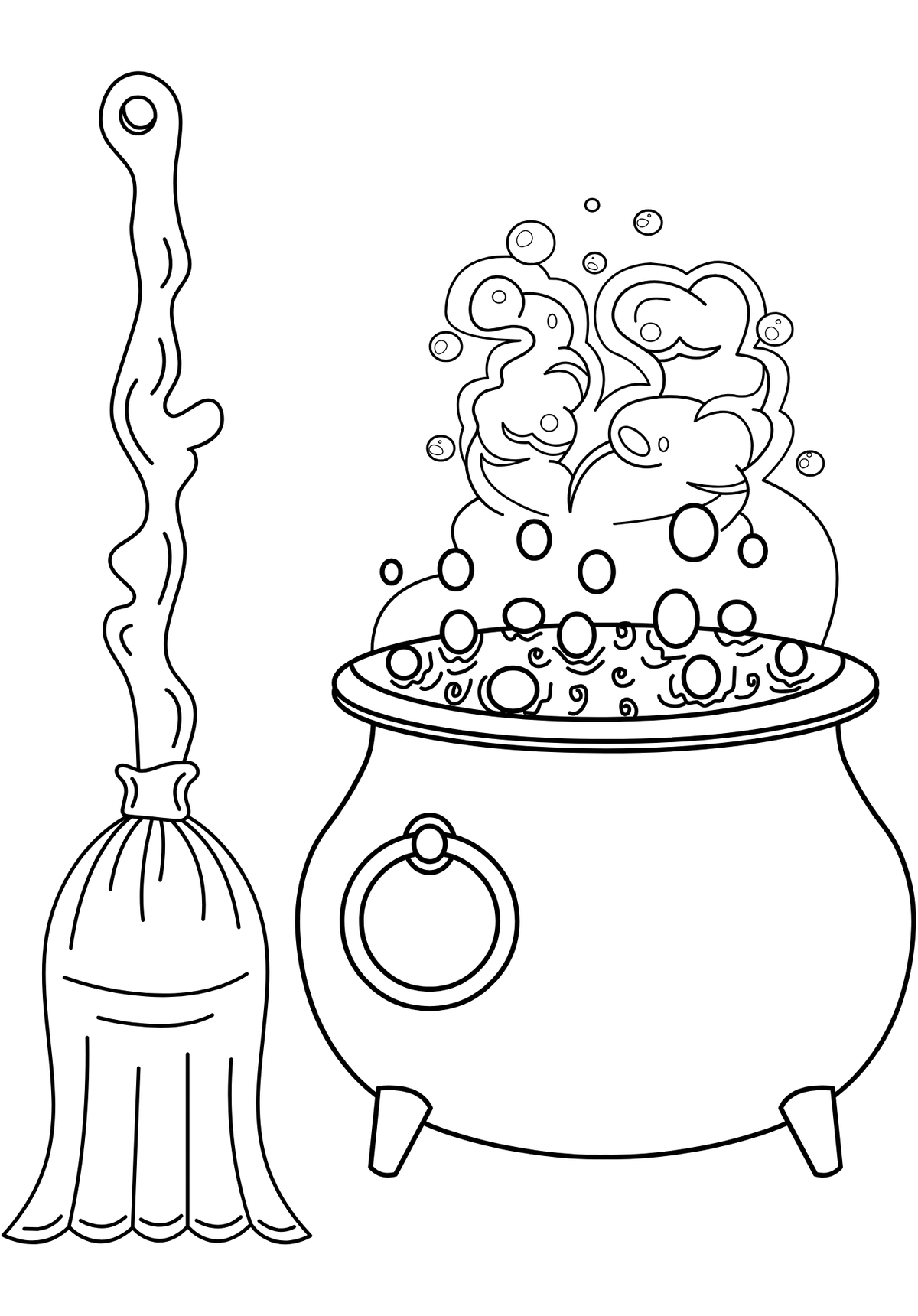 Coloriage A4 Sorcière 2