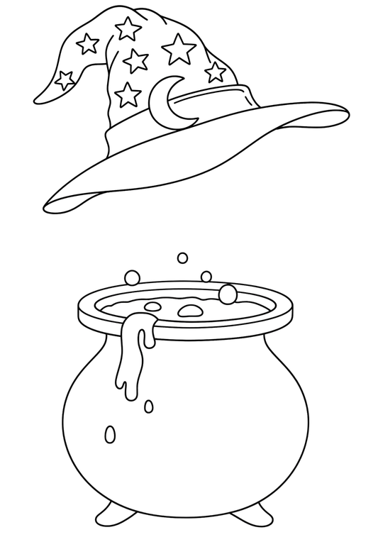 Coloriage A4 Sorcière 7