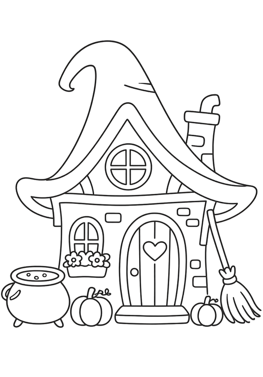 Coloriage A4 Sorcière 8