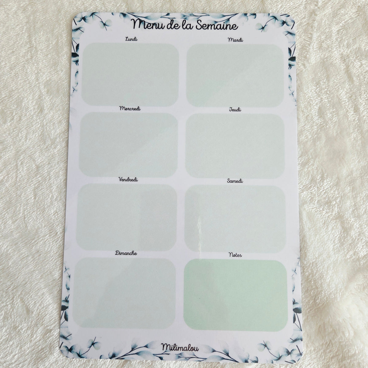 Menu de la Semaine A5 Plante