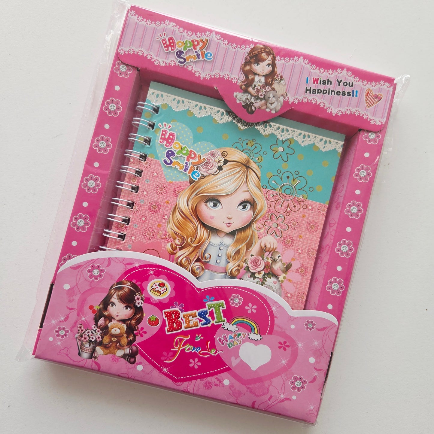 Carnet Spirale Fille Vert Rose