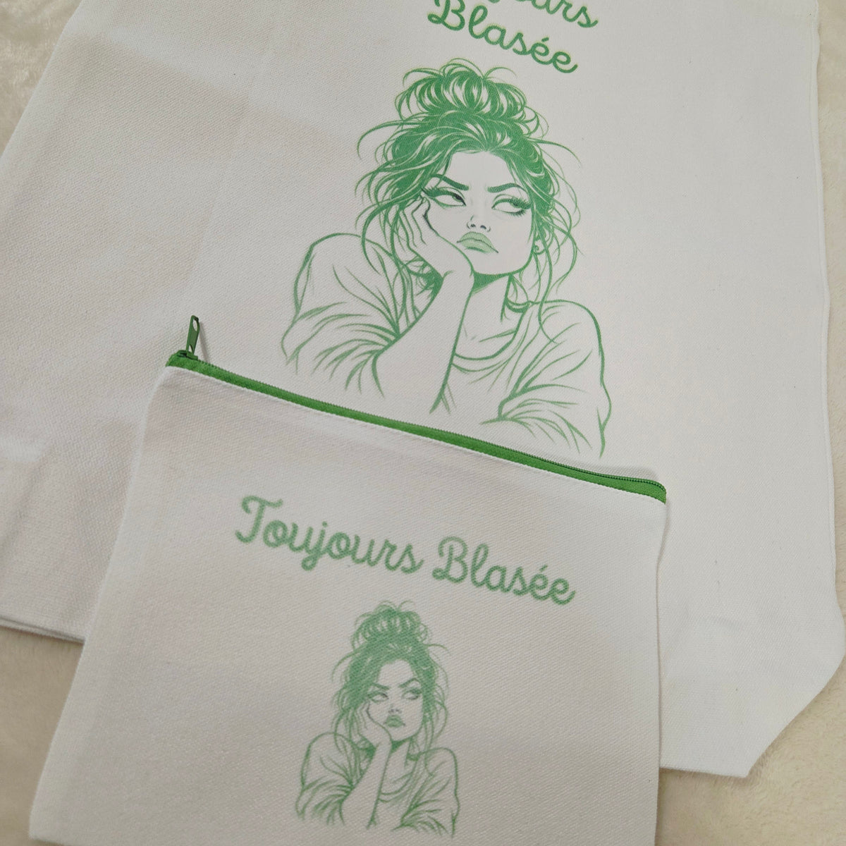 Ensemble Tote Bag et Pochette Toujours Blasée