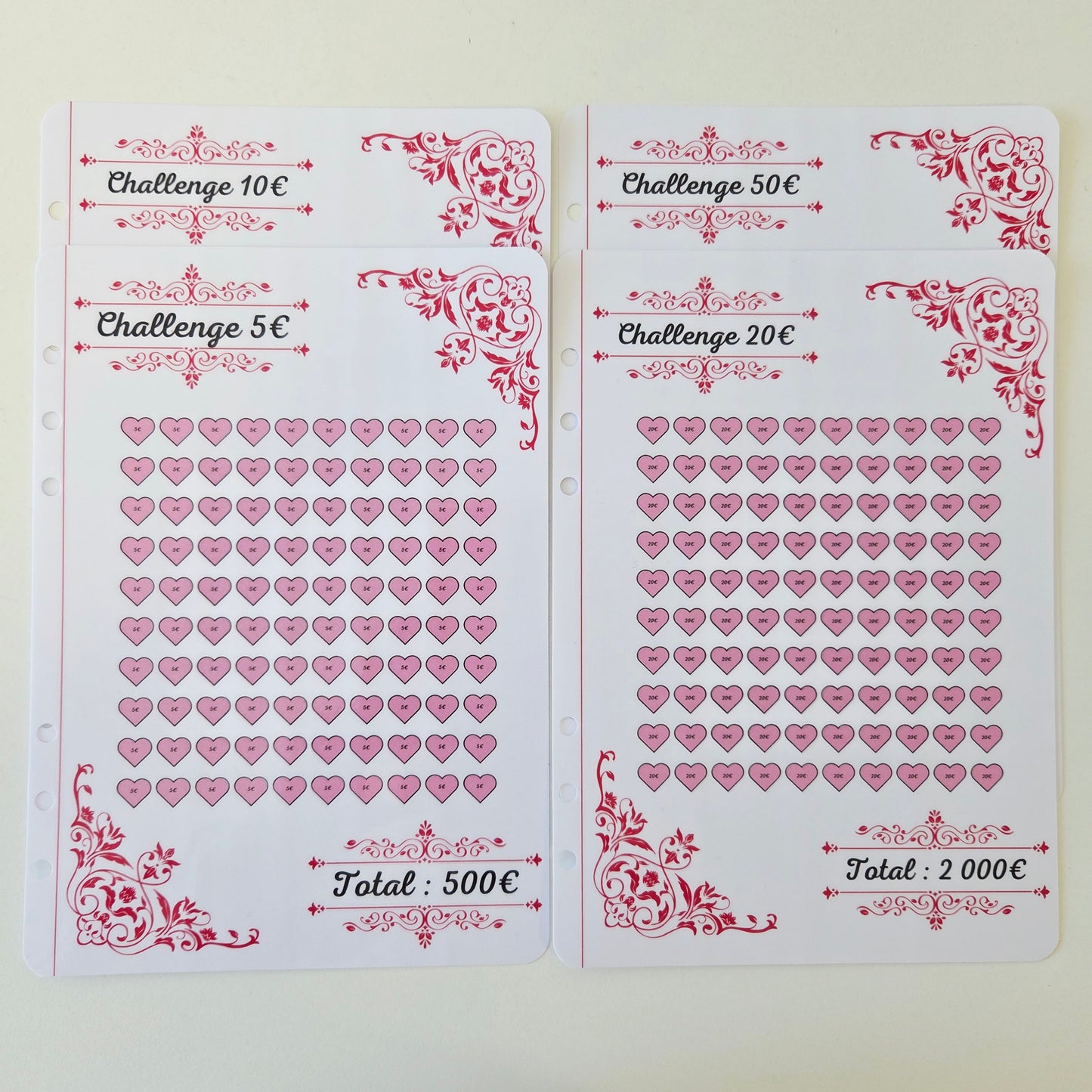 Challenge A5 Défi € Rose