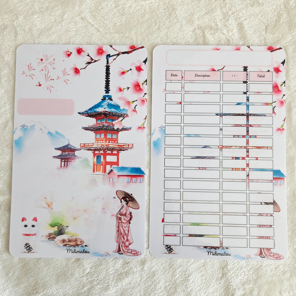 Page de Garde et Suivi A5 Japon