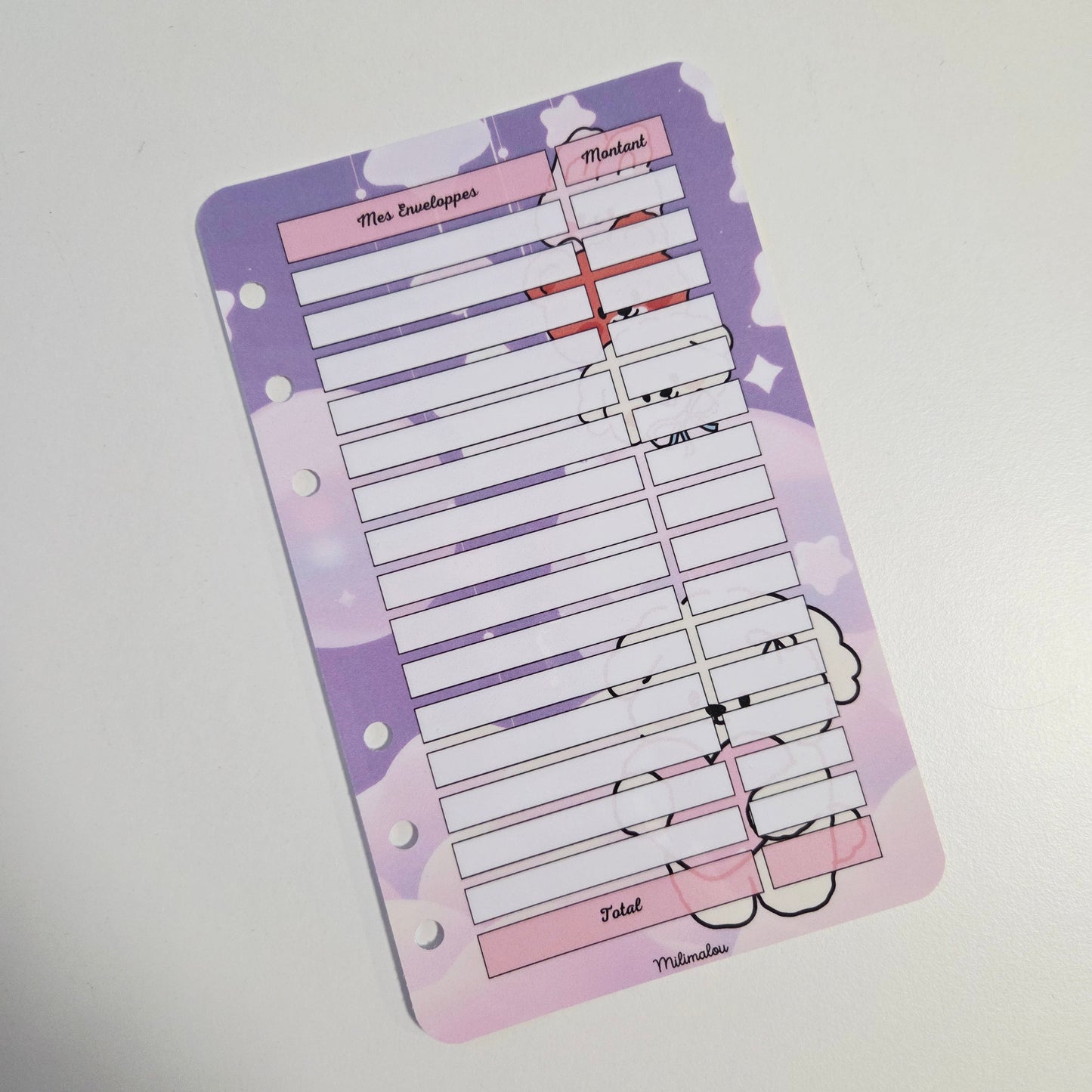 Fiches A6 Mes Enveloppes
