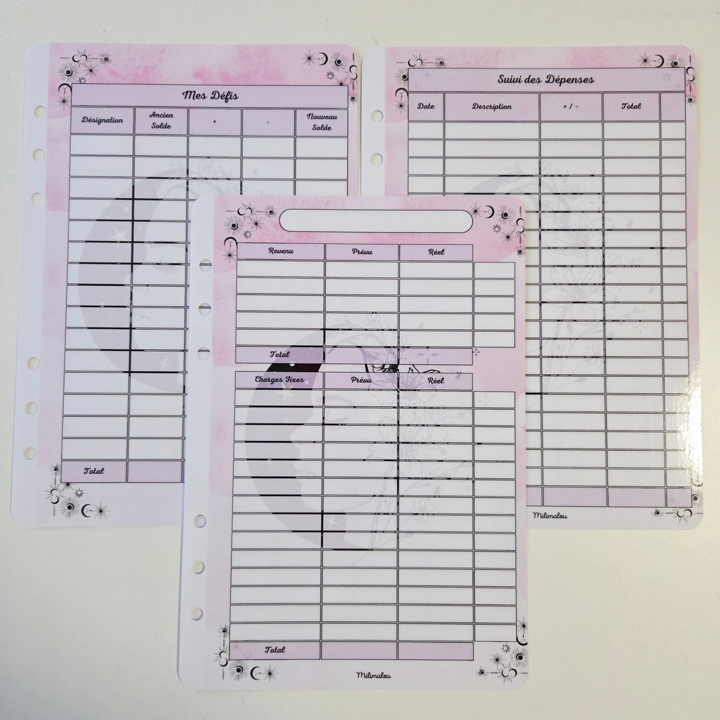 Budget A5 Plastifié Lune Rose
