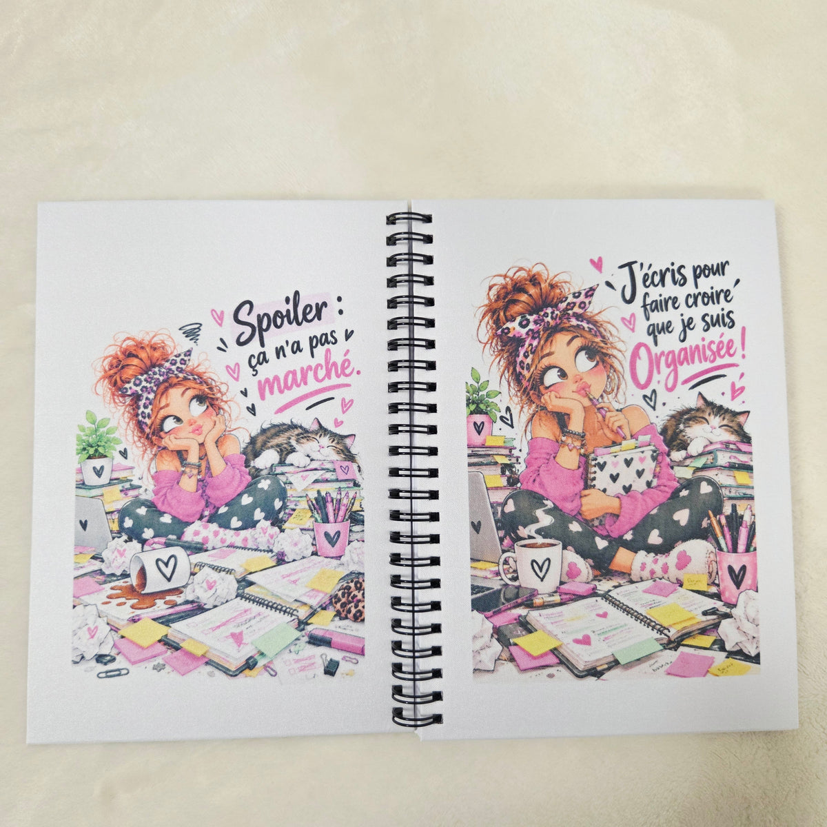 Carnet A5 Tissu Femme Organisée