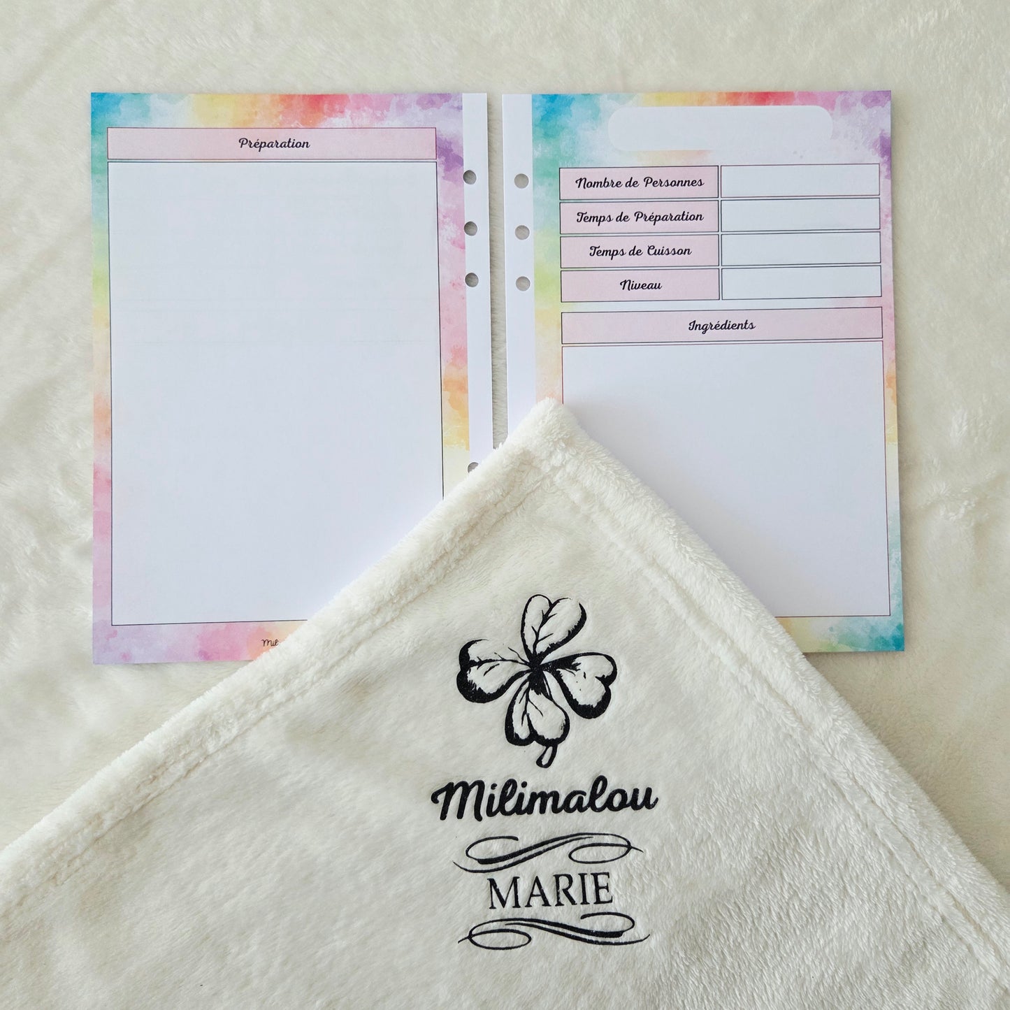 Recettes A5 (lot de 5 fiches)