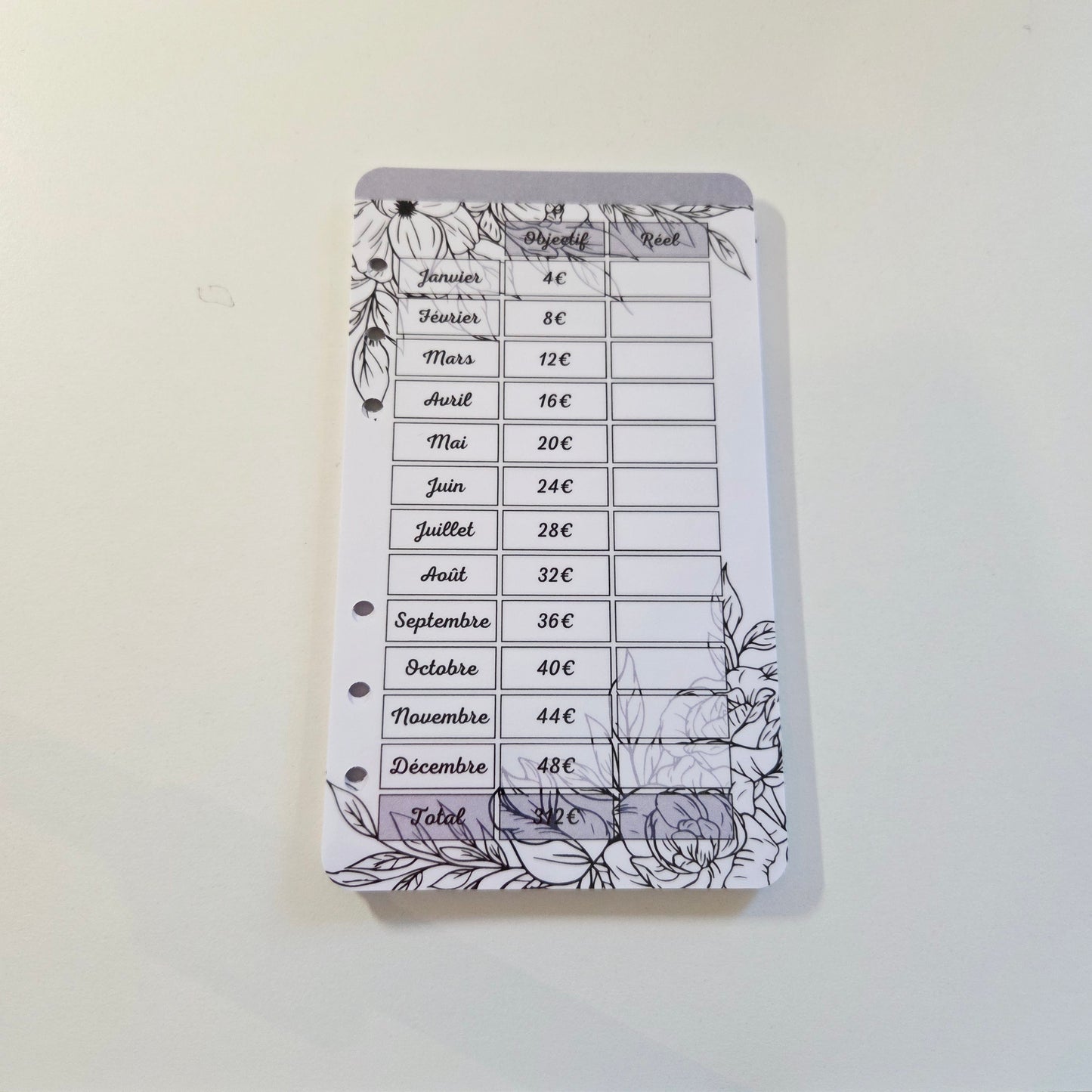 Défi Annuel A6 Feuilles Noir