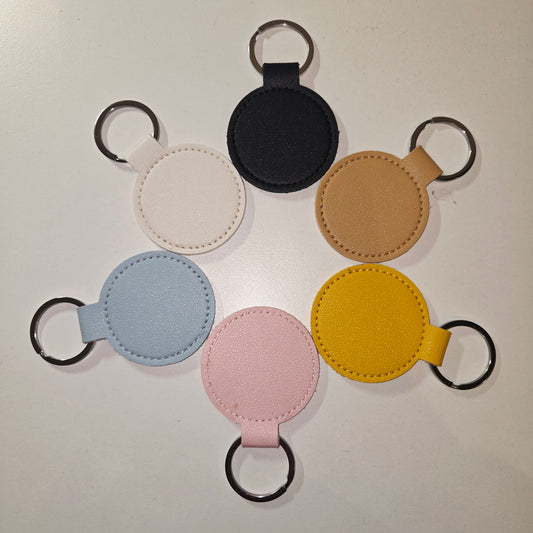 Porte Clé Rond Simili Cuir