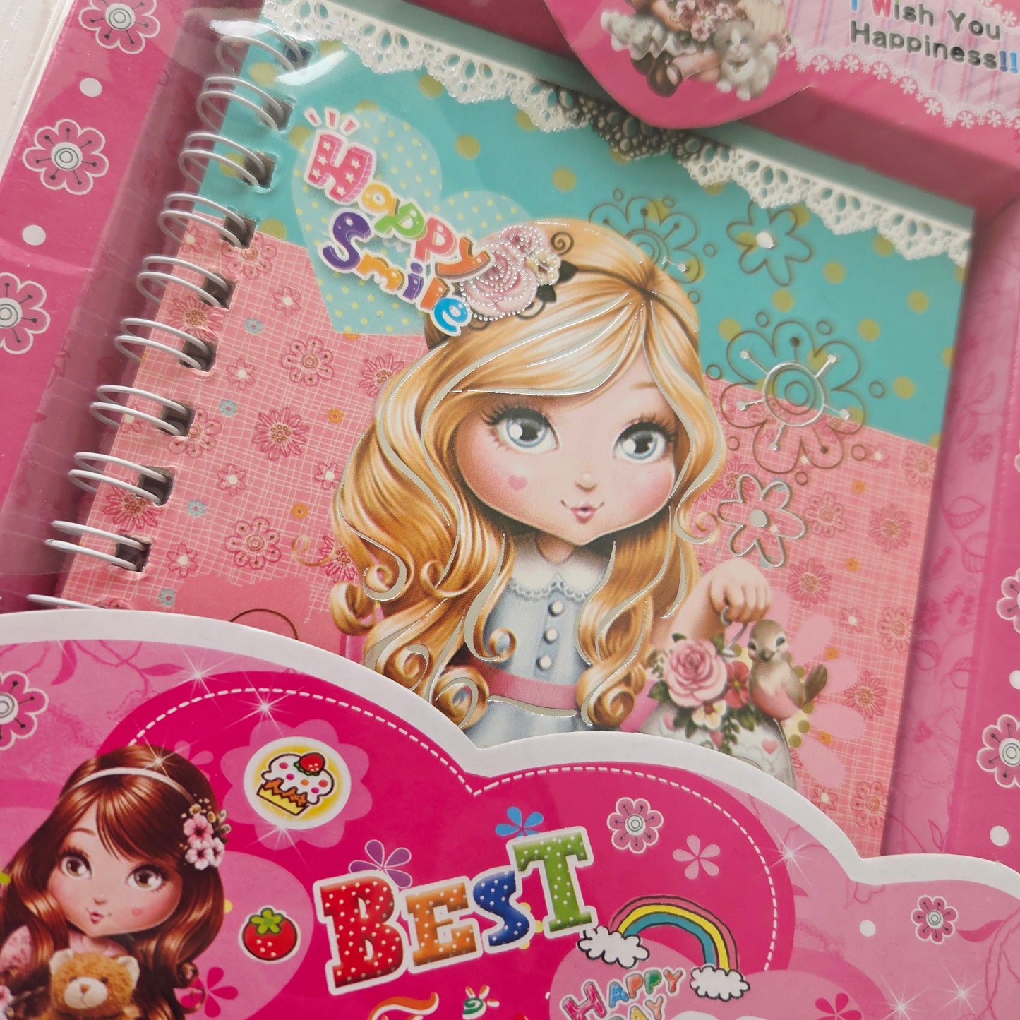 Carnet Spirale Fille Vert Rose