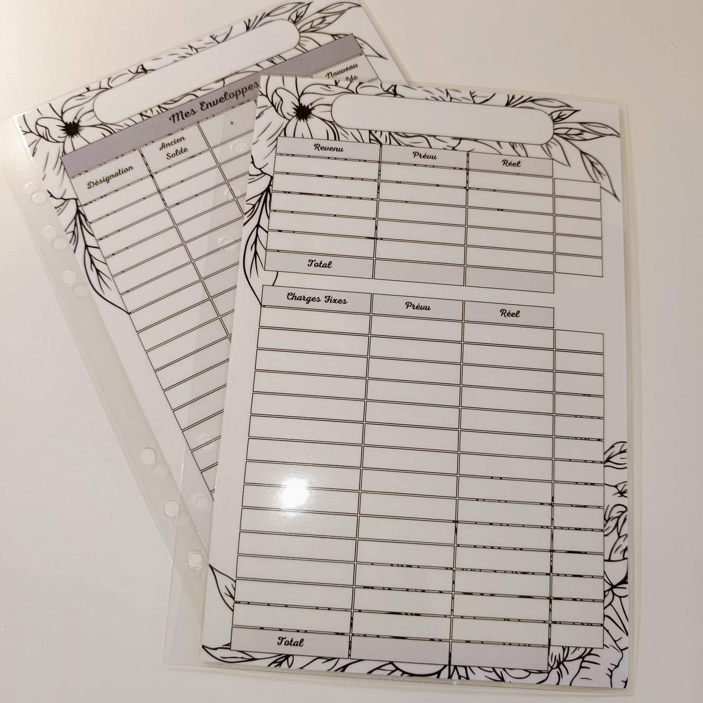 Fiches A5 Plastifiées Feuilles Noir