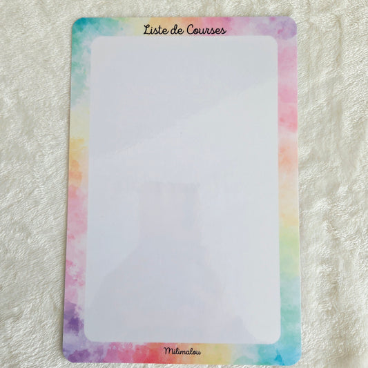 Liste de Courses A5 Arc en Ciel