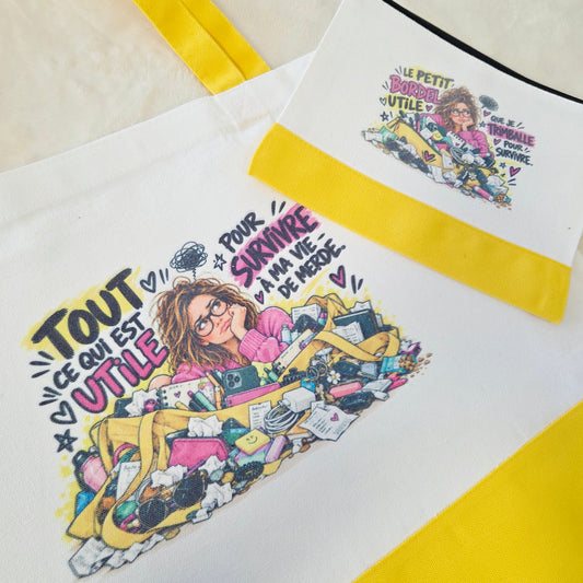 Sac Cabas et Pochette Jaune Bordel Utile