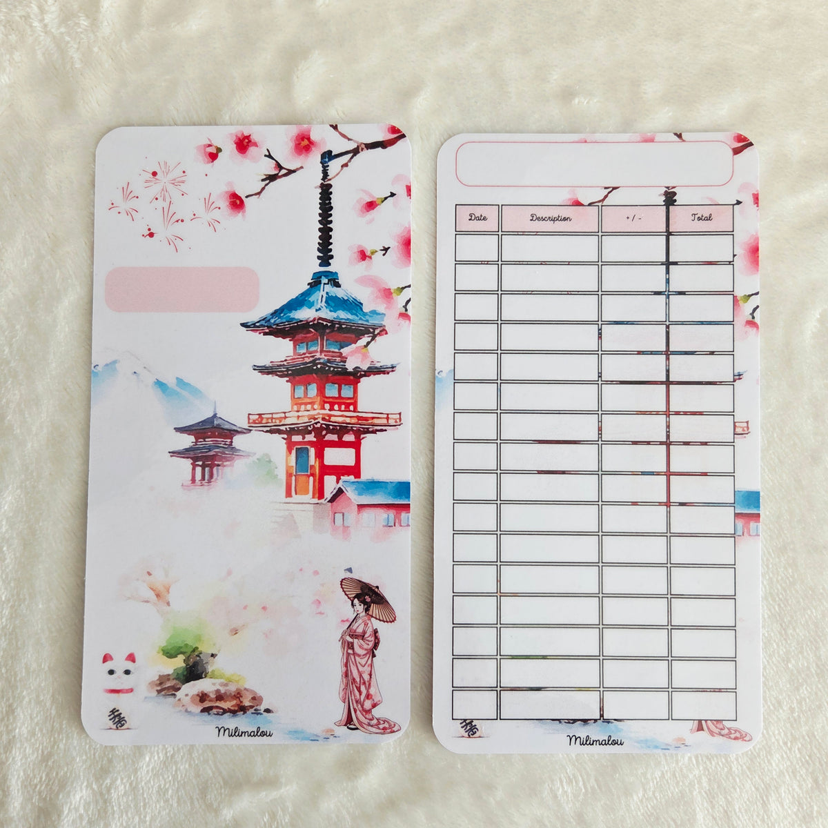 Page de Garde et Suivi A6 Japon