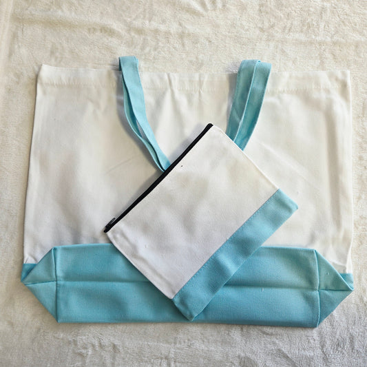 Sac Cabas ou Pochette Bleu Clair